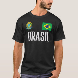 T-shirt Drapeau Brésil Brésil Football Fan Hommes Femmes K