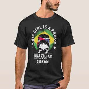 T-shirt Drapeau Brésil Cuba Femmes Adultes Filles Citoyenn
