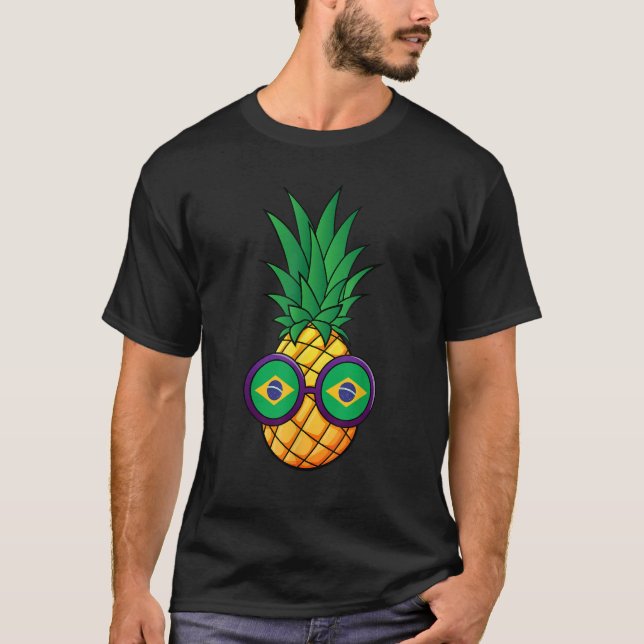T-shirt Drapeau Brésil de vacances Pinneaple (Devant)