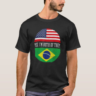 T-shirt Drapeau Brésil Hérit à moitié américain