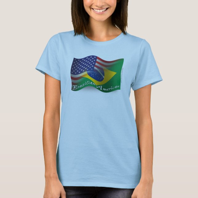T-shirt Drapeau brésilien-américain (Devant)