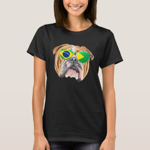 T-shirt Drapeau Brésilien Bouledogue Brésil Pochette