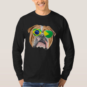 T-shirt Drapeau Brésilien Bouledogue Brésil Pochette