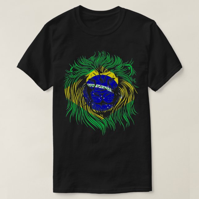 T-shirt Drapeau brésilien BRA Amateurs Lion Brésil gi (Design devant)