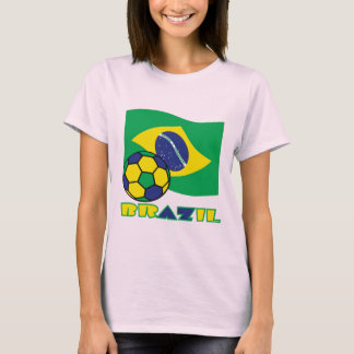 T-shirt Drapeau brésilien Brésil Ballon de football