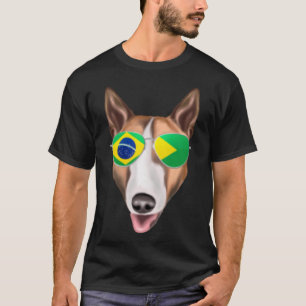 T-shirt Drapeau brésilien Bull Terrier Chien Brésil Poche