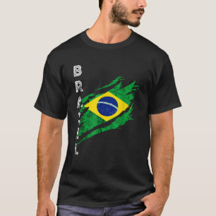 T-shirt Drapeau Brésilien Héroïne Racines Brésiliennes Br 