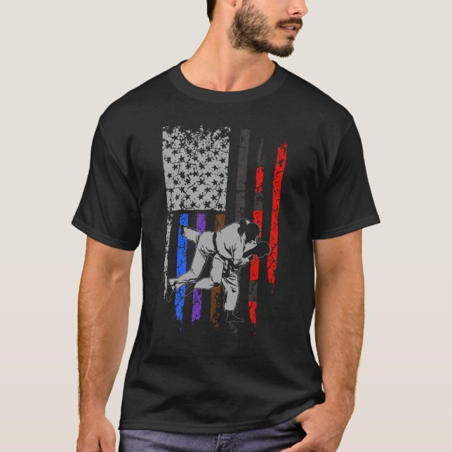 T-shirt Drapeau brésilien Jiu Jitsu Classement Étoiles et  (Devant)