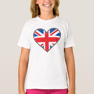 T-shirt Drapeau britannique à un coeur