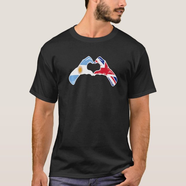 T-shirt Drapeau britannique argentin - Argentine Royaume-U (Devant)
