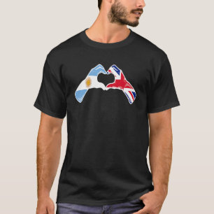 T-shirt Drapeau britannique argentin - Royaume-Uni argenti