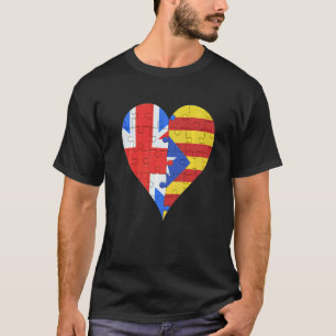 T-shirt Drapeau britannique catalan Cœur
