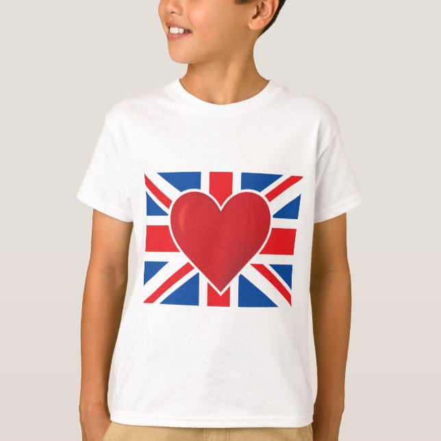 T-shirt Drapeau britannique du coeur (Devant)