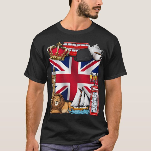 T-shirt Drapeau britannique du Royaume-Uni (Devant)