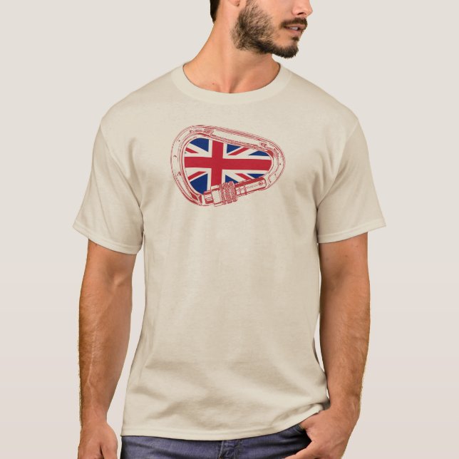 T-shirt Drapeau britannique Escalade carabiner (Devant)