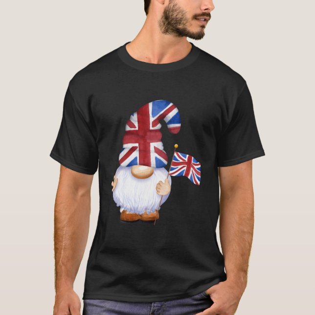 T-shirt Drapeau britannique Gnome Roi Charles Coronation (Devant)