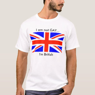 T-shirt drapeau britannique, je ne suis pas GAY... Je suis