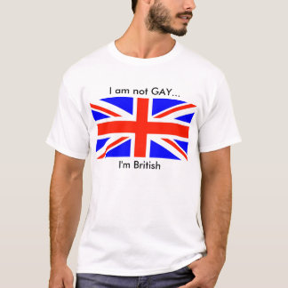 T-shirt drapeau britannique, je ne suis pas GAY... Je suis