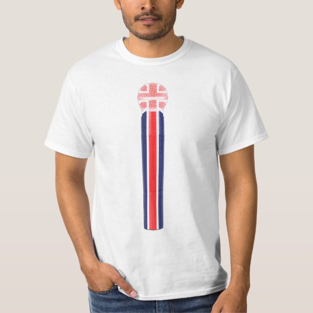T-shirt Drapeau britannique. microphone (Devant)