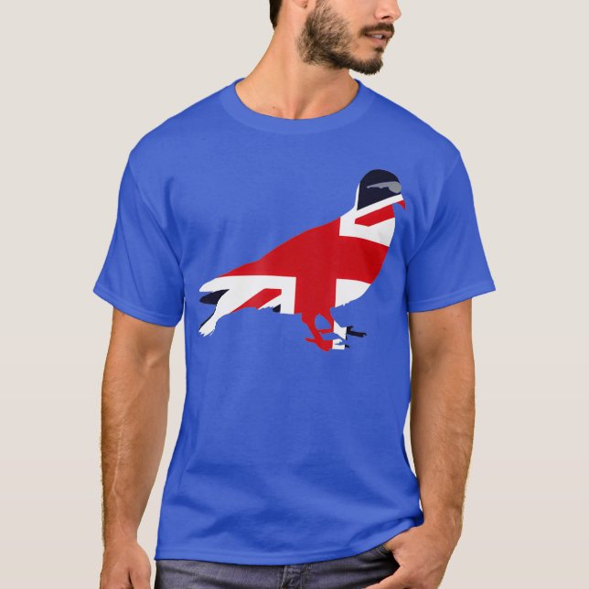 T-shirt Drapeau britannique Pigeon Bird Lunettes de soleil (Devant)