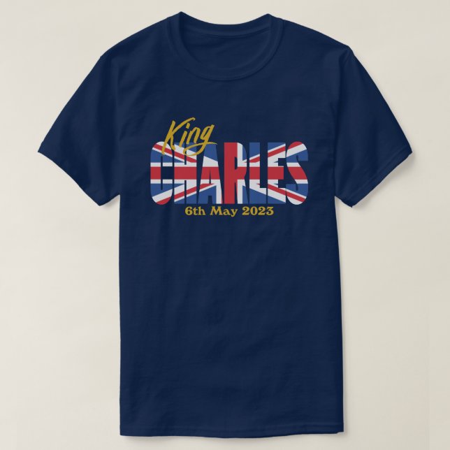 T-shirt Drapeau britannique Roi Charles (Design devant)
