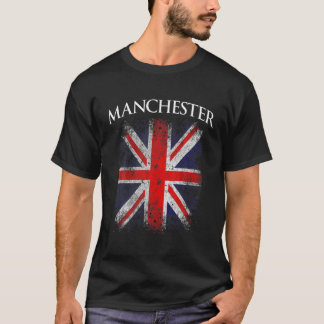 T-shirt Drapeau britannique Vintage Mens Manchester Funny