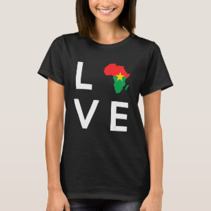 T-shirt Drapeau Burkina Faso Amour Afrique Continent Silho