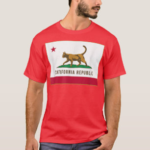 T-shirt Drapeau Cali Cat Tee - shirt Californie Catifornia