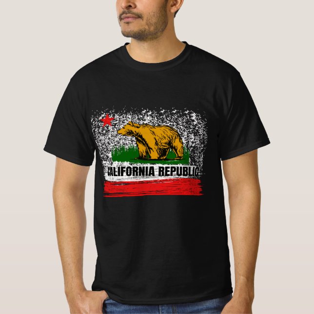 T-shirt Drapeau Cali Socle Norcal Cencal  (Devant)