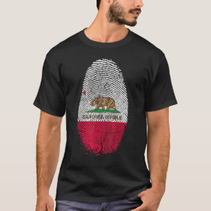 T-shirt Drapeau Californie Empreinte Dans Mon Adn Pour Cal