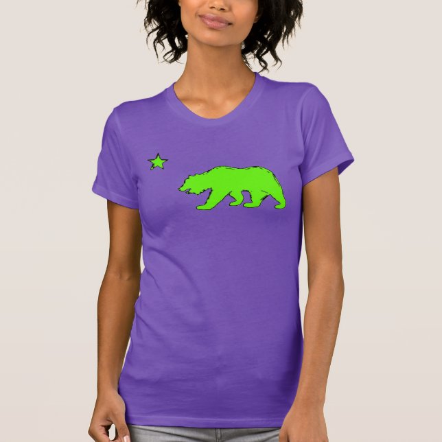 T-shirt Drapeau californien néon vert (Devant)