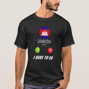 T-shirt Drapeau Cambodge Souvenir Cambodge Appelle Est App
