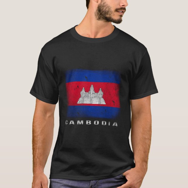 T-shirt Drapeau cambodgien Cambodge Amour (Devant)