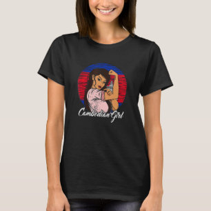 T-shirt Drapeau cambodgien Cambodge fille cambodgienne