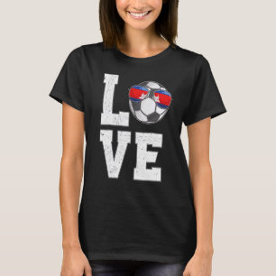 T-shirt Drapeau cambodgien de football amoureux