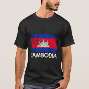 T-shirt Drapeau Cambodgien Vintage Fait Au Cambodge Cadeau