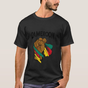 T-shirt Drapeau Cameroun Poing levé Racines camerounaises