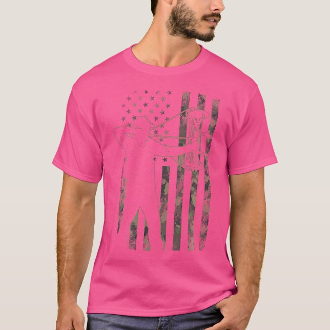 T-shirt Drapeau Camo Américain (Conception Sur Le Dos) (Devant)