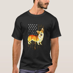 T-shirt Drapeau Camo Américain Pembroke Welsh Corgi