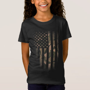 T-Shirt Drapeau Camo Américain Usa Militaire Tactique Camo
