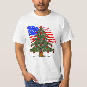 T-shirt Drapeau Camouflage Noël USA