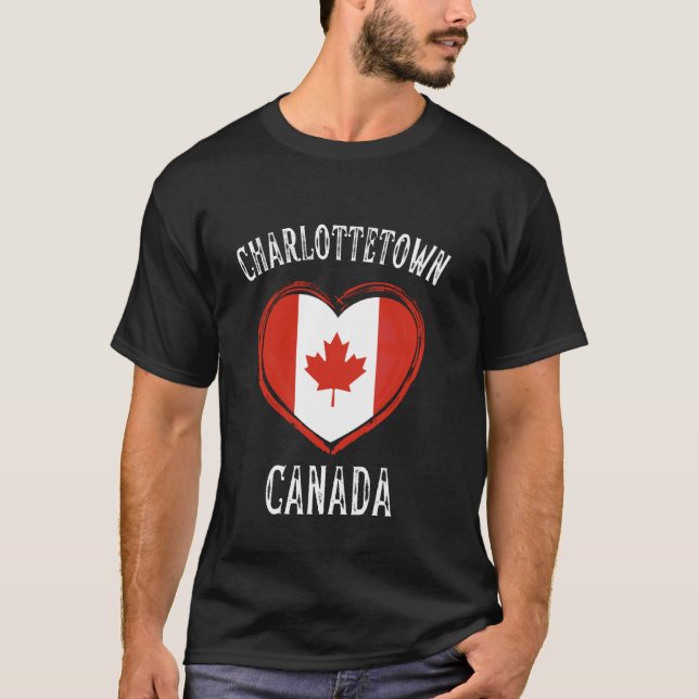 T-shirt Drapeau Canada Cœur Charlottetown (Devant)