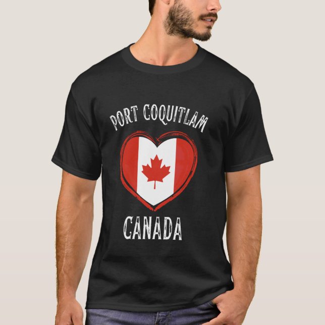 T-shirt Drapeau Canada Coeur Port Coquitlam (Devant)