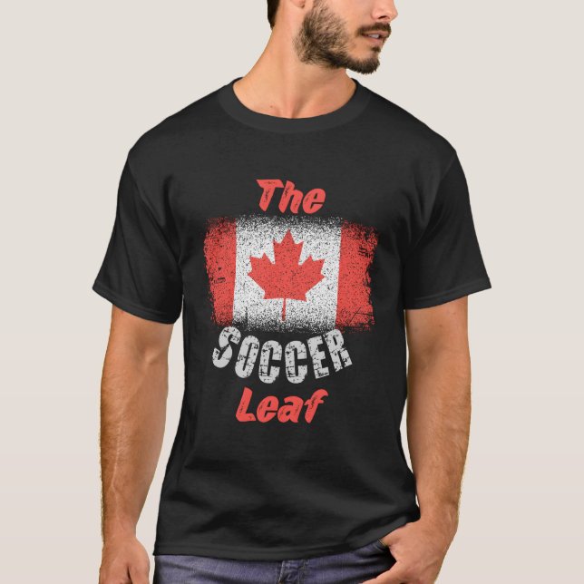 T-shirt Drapeau Canadien 1Er Juillet Soccer Feuille D'Érab (Devant)