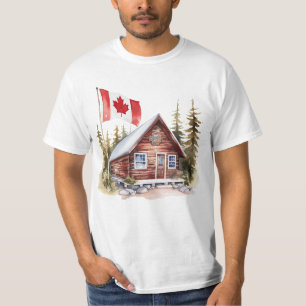 T-shirt Drapeau canadien à la maison