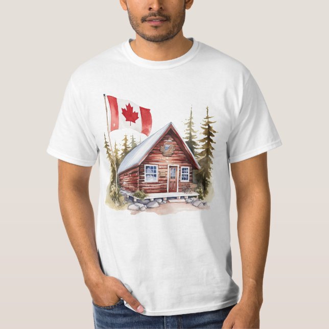 T-shirt Drapeau canadien à la maison (Devant)