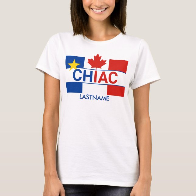 T-shirt Drapeau canadien acadien Chiac Personnalisez T-shi (Devant)