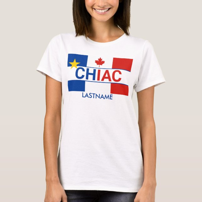 T-shirt Drapeau canadien acadien de Chiac Personnalisé (Devant)