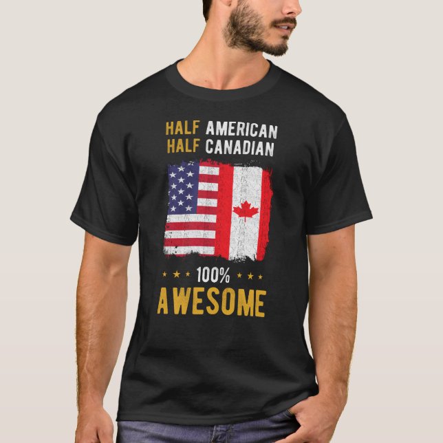 T-shirt Drapeau canadien américain (Devant)