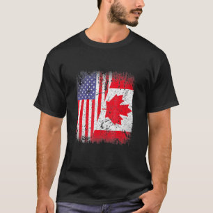 T-shirt Drapeau canadien américain Amérique Canada patriot